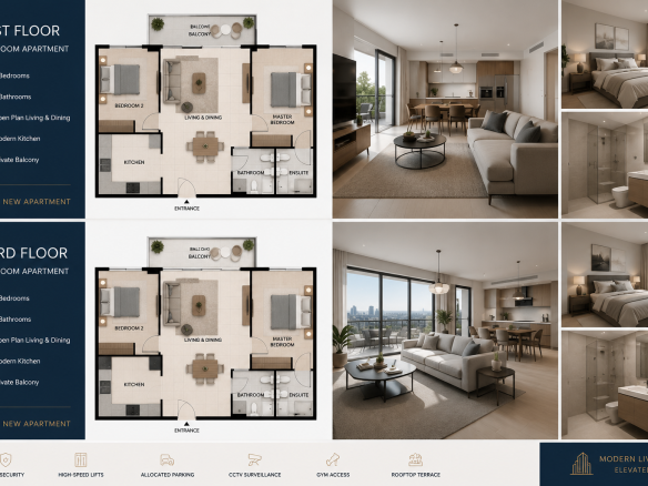 3 Bedroom brand new apartment on the first and 3rd floors of a high-rise at VICTORIA ISLAND